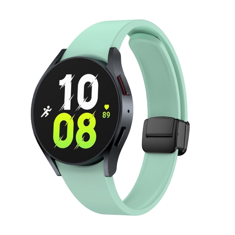 For Samsung Galaxy Watch 6 Magnetic Folding Black Buckle Silicone Watch Band(Light Green) by bashfashion