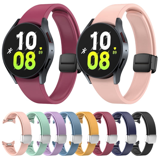 For Samsung Galaxy Watch 6 Magnetic Folding Black Buckle Silicone Watch Band(Army Green) by bashfashion