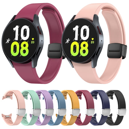 For Samsung Galaxy Watch 6 Magnetic Folding Black Buckle Silicone Watch Band(Wine Red) by bashfashion