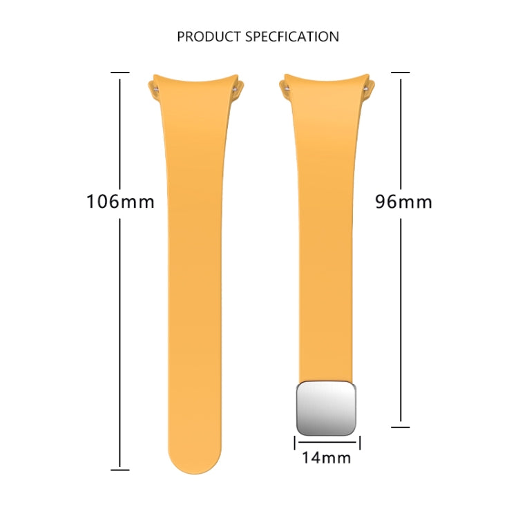 For Samsung Galaxy Watch 6 Magnetic Folding Black Buckle Silicone Watch Band(Yellow) by bashfashion