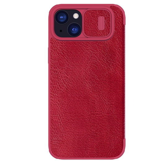 For iPhone 15 Plus NILLKIN QIN Series Pro Sliding Camera Cover Design Leather Phone Case(Red) by NILLKIN
