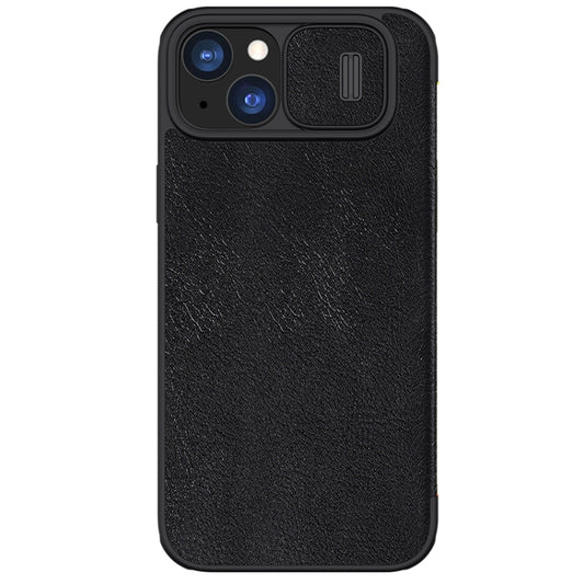 For iPhone 15 Plus NILLKIN QIN Series Pro Sliding Camera Cover Design Leather Phone Case(Black) by NILLKIN
