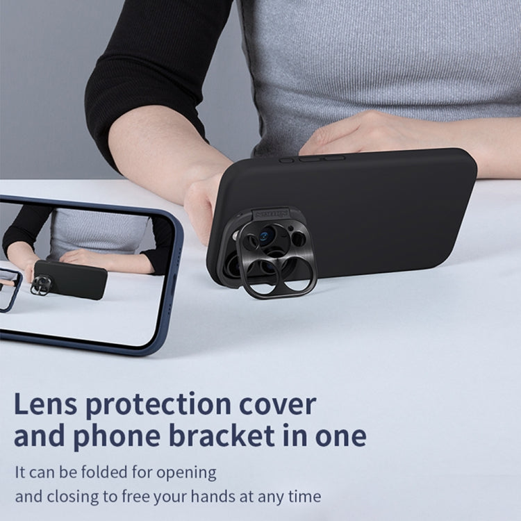 For iPhone 15 Pro NILLKIN Lens Wing Magsafe Magnetic Phone Case(Dark Blue) by NILLKIN