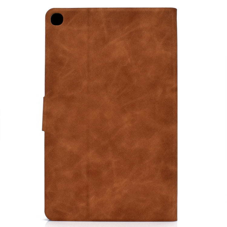 For Samsung Galaxy Tab A 10.1 (2019) T510/T515 Cowhide Texture Horizontal Flip Leather Case with Holder & Card Slots(Brown) by bashfashion