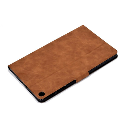 For Samsung Galaxy Tab A 10.1 (2019) T510/T515 Cowhide Texture Horizontal Flip Leather Case with Holder & Card Slots(Brown) by bashfashion