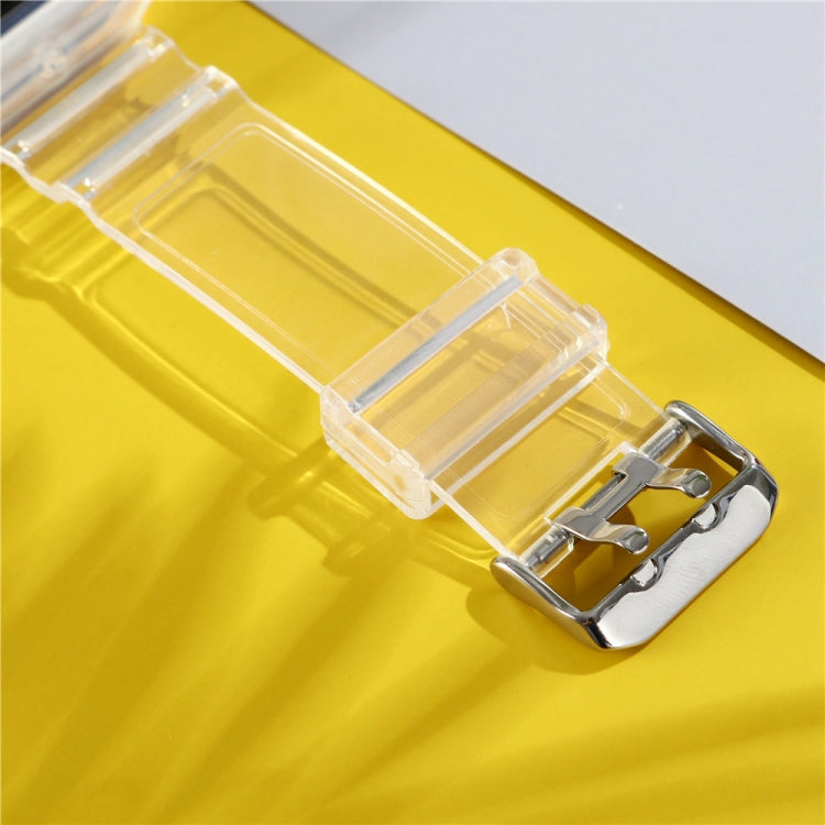 For Apple Watch Series 7 45mm / 6 & SE & 5 & 4 44mm / 3 & 2 & 1 42mm Transparent TPU Integrated Watch Band by bashfashion