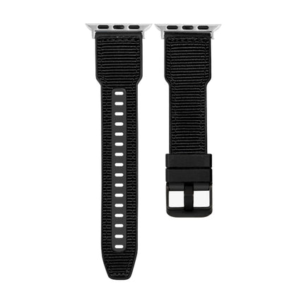 For Apple Watch Series 4 40mm Hybrid Braid Nylon Silicone Watch Band(Black) by bashfashion