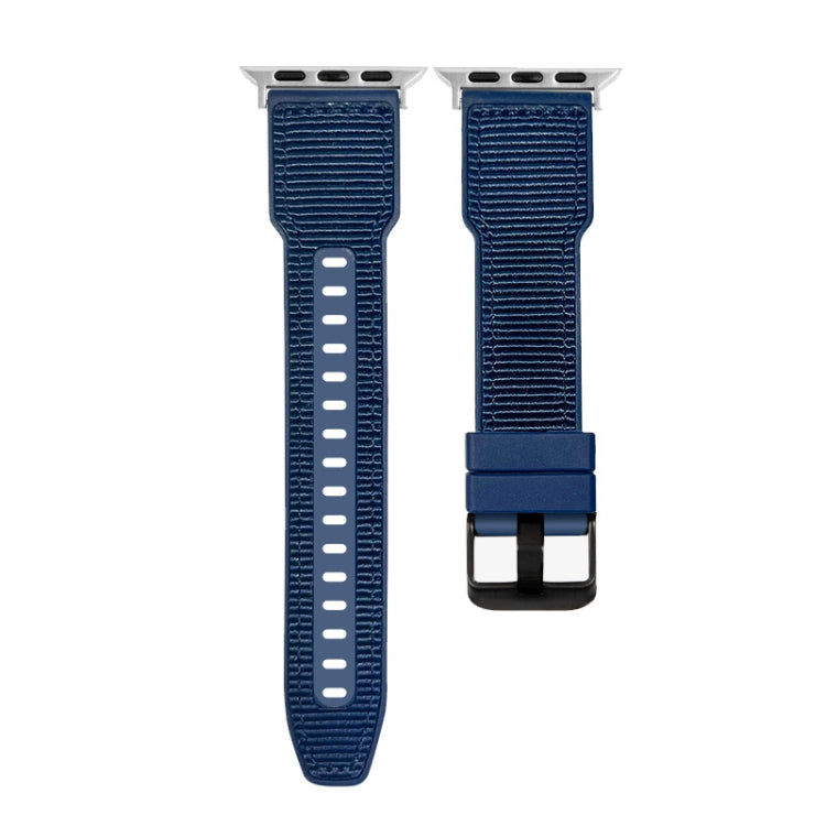 For Apple Watch Series 10 42mm Hybrid Braid Nylon Silicone Watch Band(Blue) by bashfashion