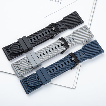 For Apple Watch Ultra 49mm Hybrid Braid Nylon Silicone Watch Band(Grey) by bashfashion