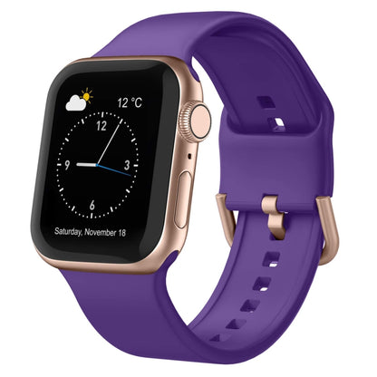 For Apple Watch Ultra 49mm Pin Buckle Silicone Watch Band(Purple) by bashfashion