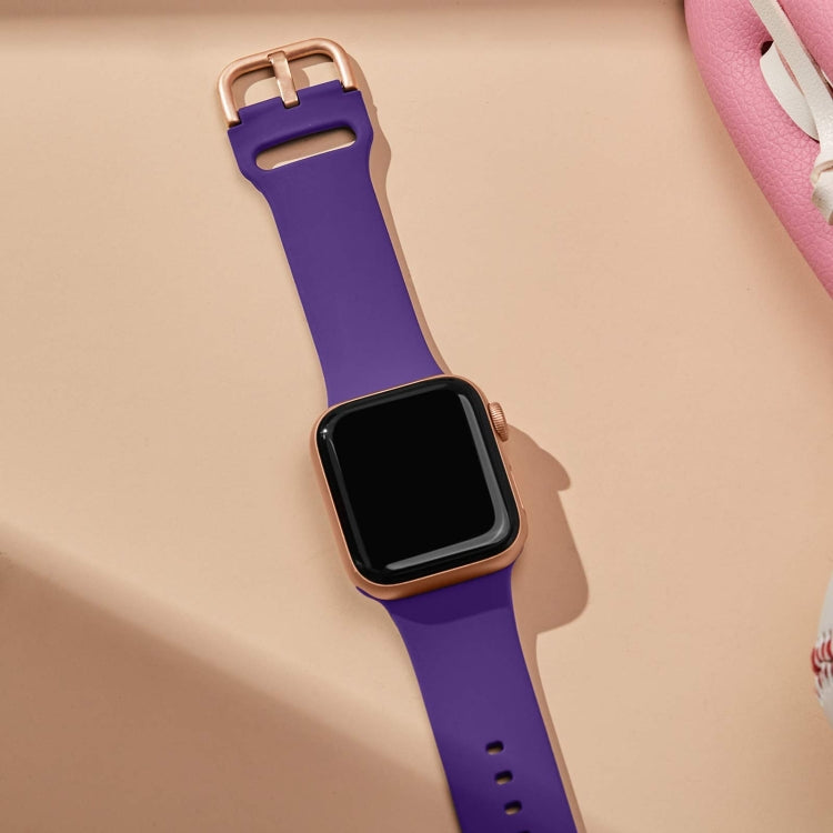 For Apple Watch Ultra 49mm Pin Buckle Silicone Watch Band(Purple) by bashfashion