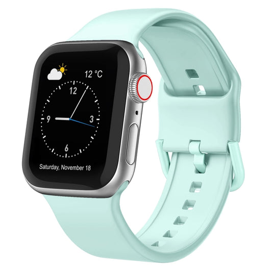 For Apple Watch Ultra 49mm Pin Buckle Silicone Watch Band(Mint Green) by bashfashion