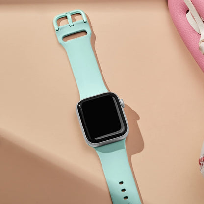 For Apple Watch Ultra 49mm Pin Buckle Silicone Watch Band(Mint Green) by bashfashion