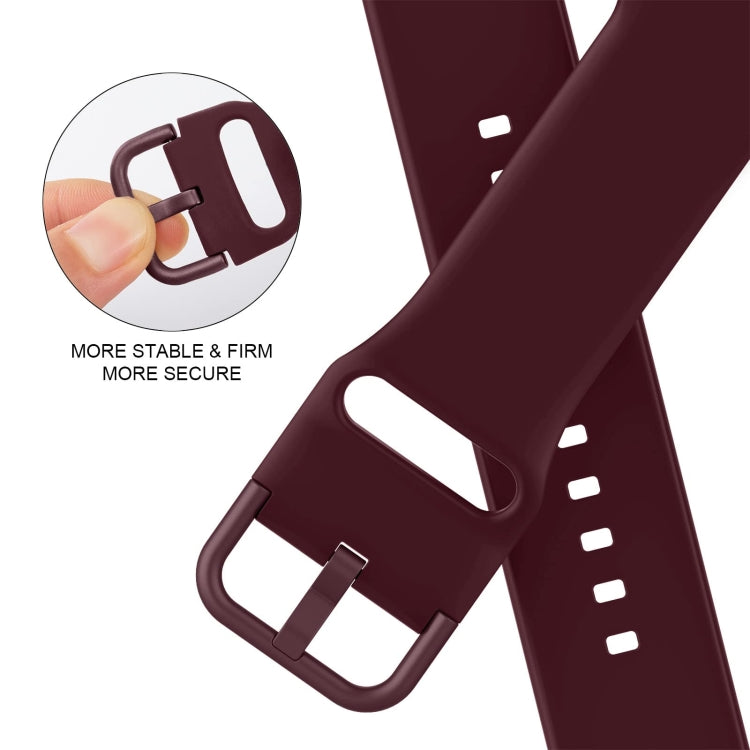 For Apple Watch Ultra 49mm Pin Buckle Silicone Watch Band(Wine Red) by bashfashion