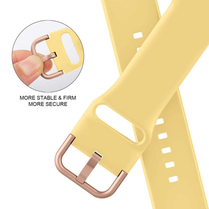 For Apple Watch Ultra 49mm Pin Buckle Silicone Watch Band(Yellow) by bashfashion