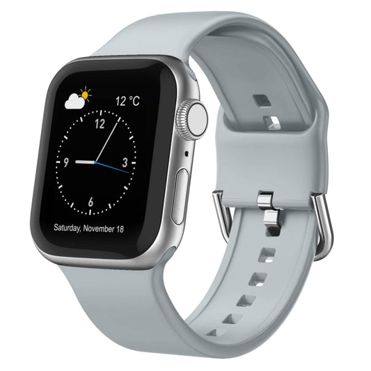 For Apple Watch Ultra 49mm Pin Buckle Silicone Watch Band(Light Grey) by bashfashion