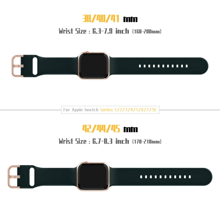 For Apple Watch Series 4 40mm Pin Buckle Silicone Watch Band(Dark Green) by bashfashion