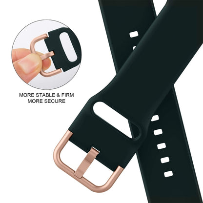 For Apple Watch Series 4 40mm Pin Buckle Silicone Watch Band(Dark Green) by bashfashion