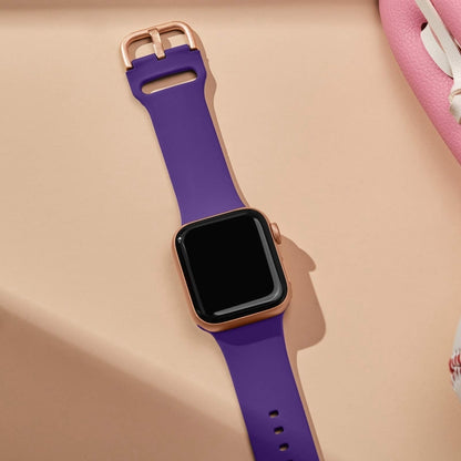 For Apple Watch Ultra 2 49mm Pin Buckle Silicone Watch Band(Purple) by bashfashion