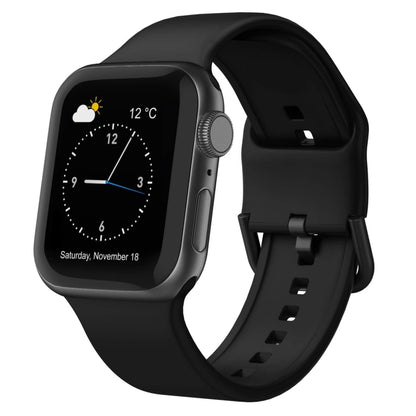 For Apple Watch Ultra 2 49mm Pin Buckle Silicone Watch Band(Black) by bashfashion