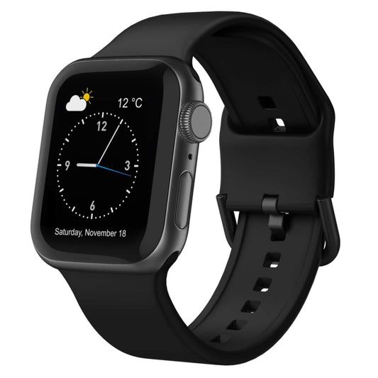 For Apple Watch Ultra 2 49mm Pin Buckle Silicone Watch Band(Black) by bashfashion