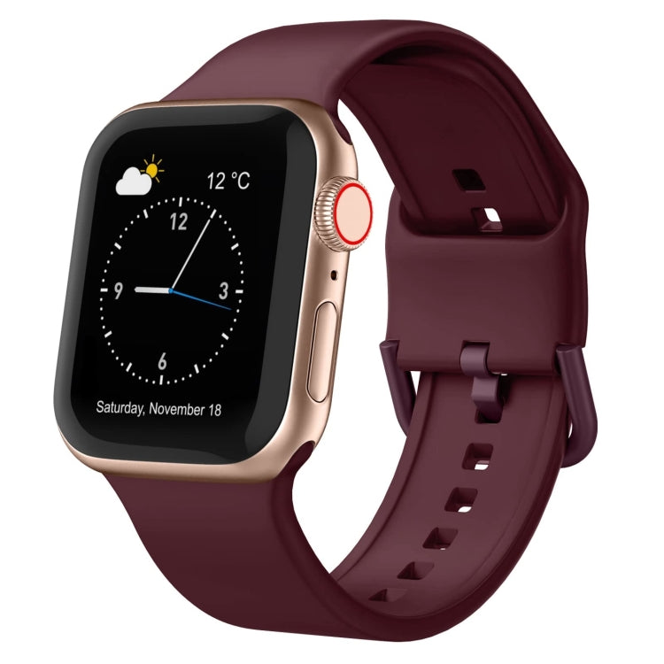 For Apple Watch Ultra 2 49mm Pin Buckle Silicone Watch Band(Wine Red) by bashfashion