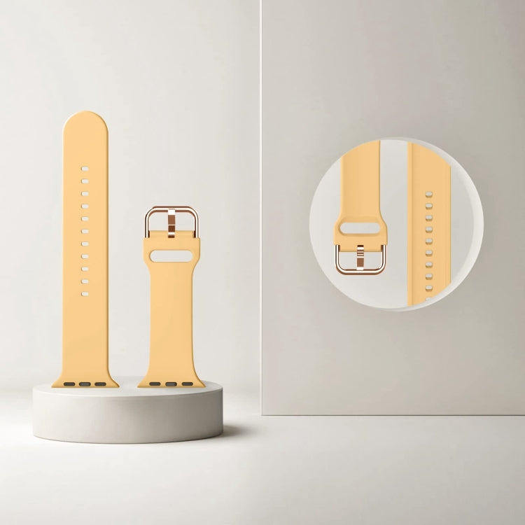 For Apple Watch Ultra 2 49mm Pin Buckle Silicone Watch Band(Light Orange) by bashfashion