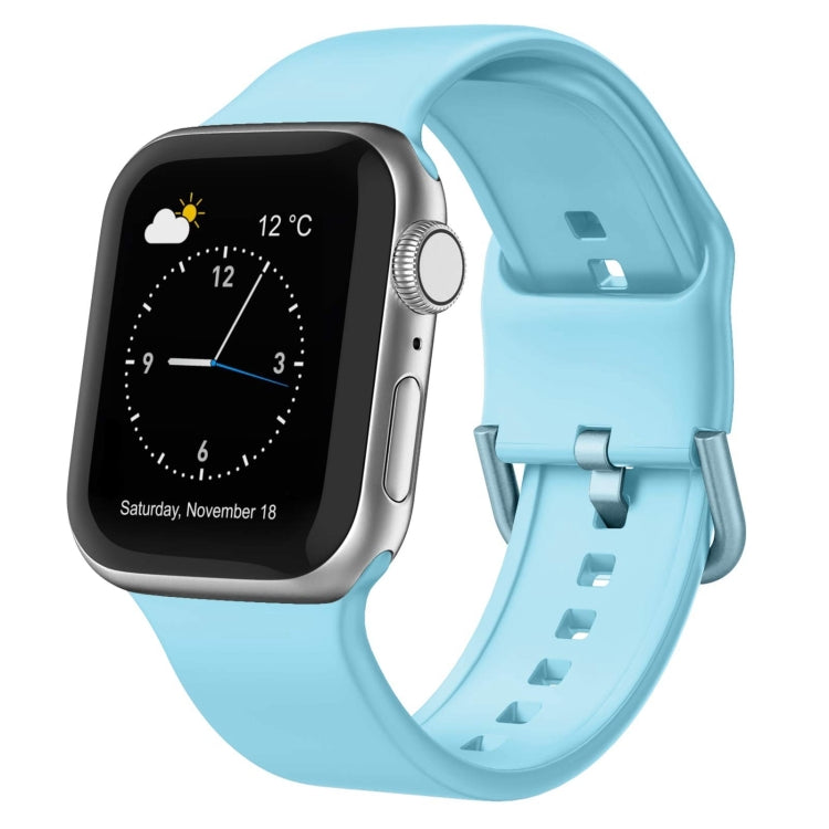 For Apple Watch Ultra 2 49mm Pin Buckle Silicone Watch Band(Light Blue) by bashfashion