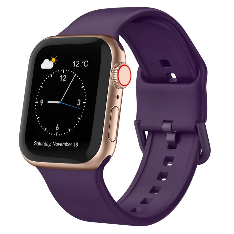 For Apple Watch Ultra 2 49mm Pin Buckle Silicone Watch Band(Dark Purple) by bashfashion