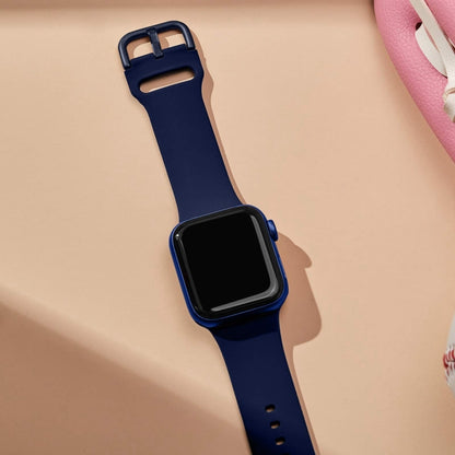 For Apple Watch Ultra 2 49mm Pin Buckle Silicone Watch Band(Midnight Blue) by bashfashion