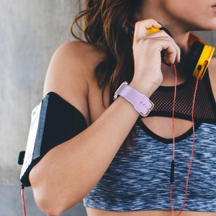 For Apple Watch Ultra 2 49mm Pin Buckle Silicone Watch Band(Lavender) by bashfashion