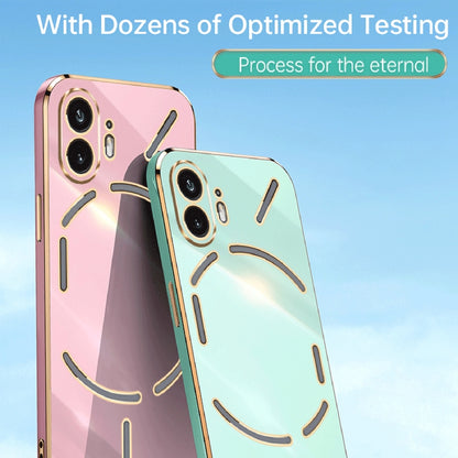 For Nothing Phone 2 XINLI Straight Edge 6D Electroplate TPU Phone Case(Hawthorn Red) by XINLI