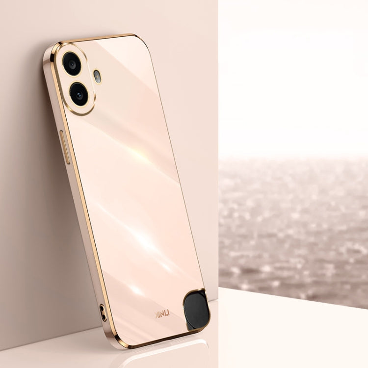 For Nothing CMF Phone 1 XINLI Straight Edge 6D Electroplate TPU Phone Case(Pink) by XINLI