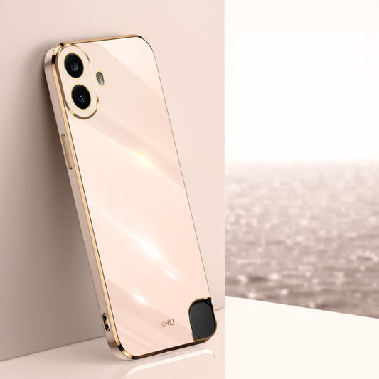 For Nothing CMF Phone 1 XINLI Straight Edge 6D Electroplate TPU Phone Case(Pink) by XINLI