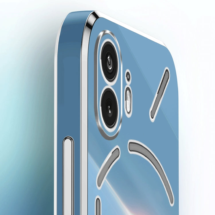 For Nothing Phone 2 XINLI Straight Edge 6D Electroplate TPU Phone Case with Ring Holder(Mint Green) by XINLI