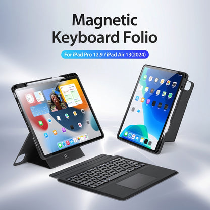 For iPad Pro 12.9 2022 / 2021 / 2020 / Air 13 2024 DUX DUCIS DK Series Magnetic Wireless Bluetooth Keyboard Tablet Case(Black) by DUX DUCIS