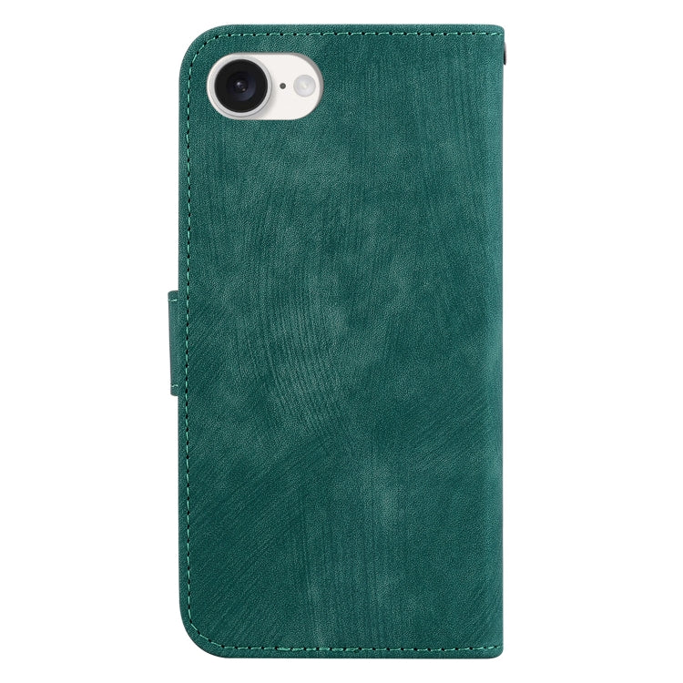For iPhone 16e Little Tiger Embossed Leather Phone Case(Green) by bashfashion