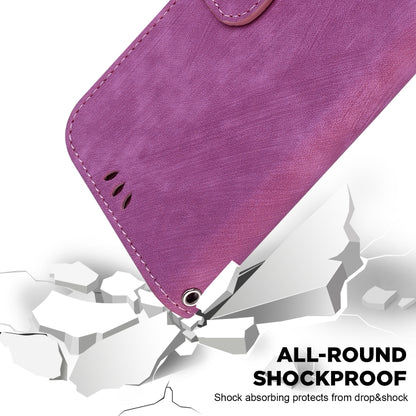 For iPhone 16e Little Tiger Embossed Leather Phone Case(Rose Red) by bashfashion