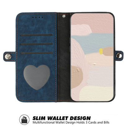 For iPhone 16e Side Buckle Double Fold Hand Strap Leather Phone Case(Royal) by bashfashion