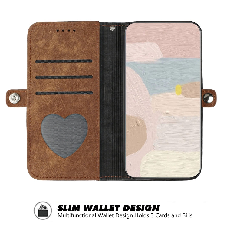 For iPhone 16e Side Buckle Double Fold Hand Strap Leather Phone Case(Brown) by bashfashion