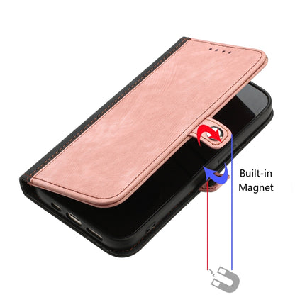 For iPhone 16e Side Buckle Double Fold Hand Strap Leather Phone Case(Pink) by bashfashion