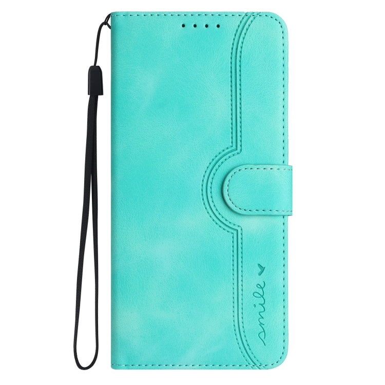 For iPhone 16e Heart Pattern Skin Feel Leather Phone Case(Light Blue) by bashfashion