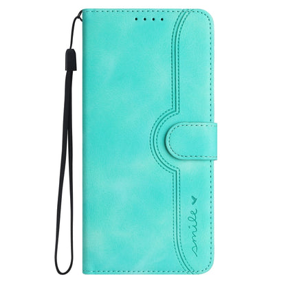 For iPhone 16e Heart Pattern Skin Feel Leather Phone Case(Light Blue) by bashfashion