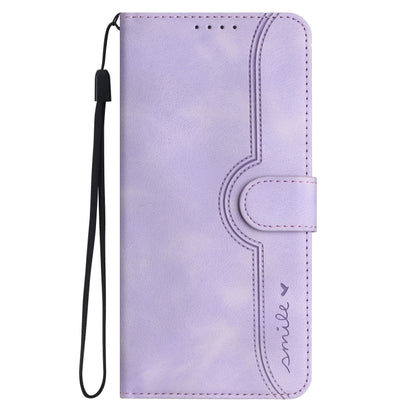 For iPhone 16e Heart Pattern Skin Feel Leather Phone Case(Purple) by bashfashion