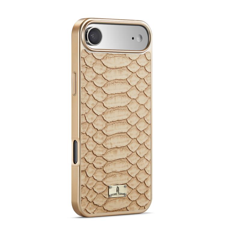 For iPhone Air Fierre Shann Python Texture Electroplating PU Phone Case(White) by FIERRE SHANN