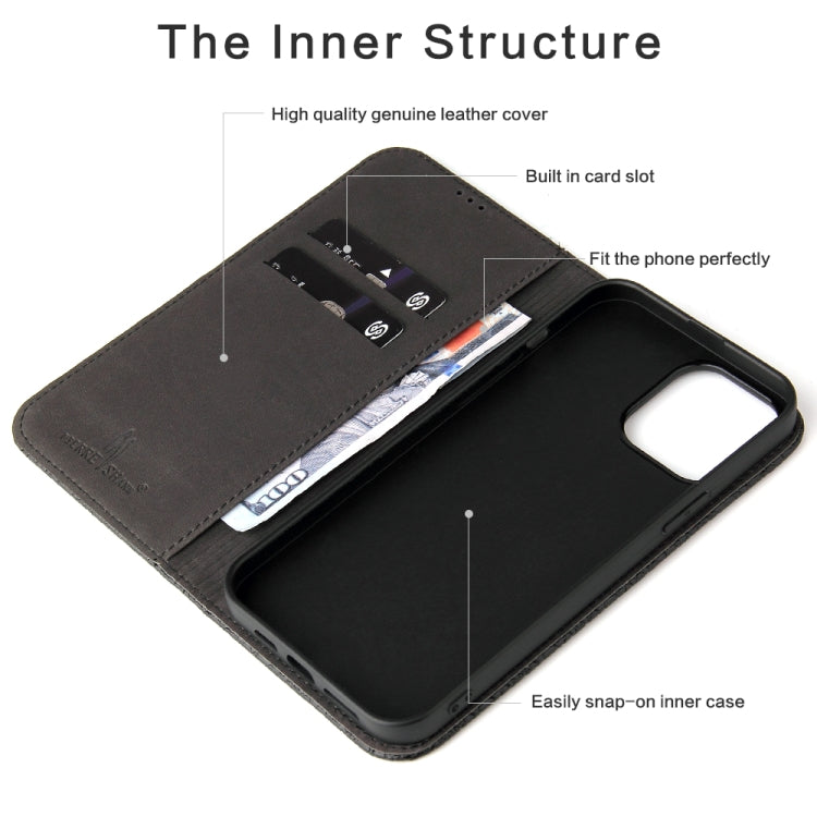 For iPhone 15 Pro Fierre Shann Crocodile Texture Magnetic Genuine Leather Phone Case(Black) by FIERRE SHANN