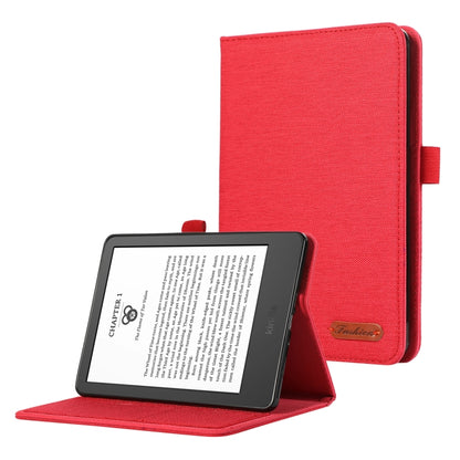 For Amazon Kindle 11th 2022 / Kindle 6 Cloth Texture Horizontal Flip PU + TPU Tablet Case(Red) by bashfashion