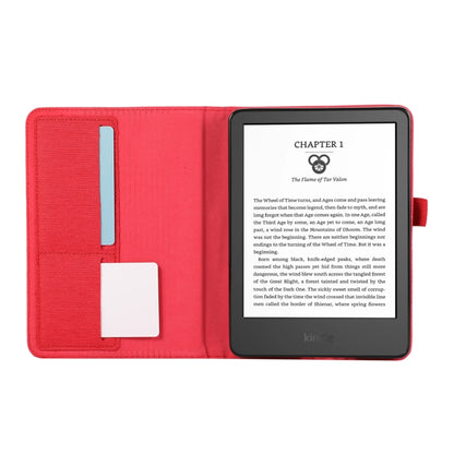 For Amazon Kindle 11th 2022 / Kindle 6 Cloth Texture Horizontal Flip PU + TPU Tablet Case(Red) by bashfashion