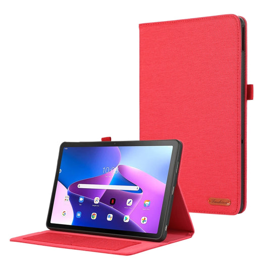 For Lenovo Tab M10 5G 10.6 Horizontal Flip TPU + Fabric PU Leather Tablet Case(Red) by bashfashion