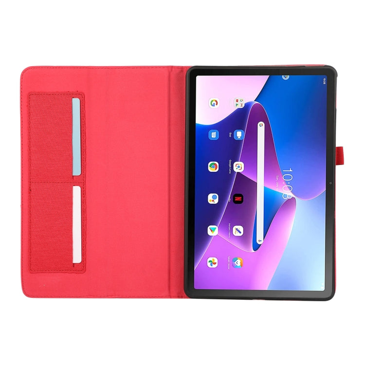 For Lenovo Tab M10 5G 10.6 Horizontal Flip TPU + Fabric PU Leather Tablet Case(Red) by bashfashion